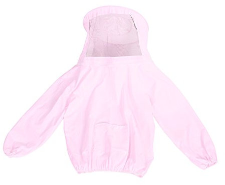 zyurong Chaqueta protectora de apicultura con velo y bolsillo para apicultores profesionales y principiantes, color rosa
