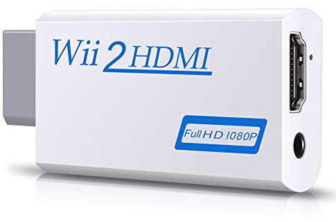 Wii zu HDMI Konverter, Zeato Wii zu HDMI Adapter, Wii zu HDMI 1080P 720P Anschluss Ausgang Video & 3,5 mm Audio – Unterstützt alle Wii Display Modi - Weiß