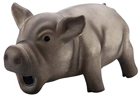 Redxiao 【𝐁𝐥𝐚𝐜𝐤 𝐅𝐫𝐢𝐝𝐚𝒚 𝐃𝐞𝐚𝐥𝐬】 Latex Welpenspielzeug, Naturlatex Nettes Schwein Grunzen Quietschen Hund Kauen Spielzeug Lustiges Tier Interaktives Spielen Spielzeug für Haustier(Black)