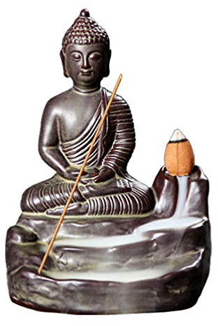 EXCEART Quemador De Incienso De Reflujo Cerámico 4X3X5.3 Pulgadas Soporte Aromaterapia para Hogar Oficina Meditación Decoración