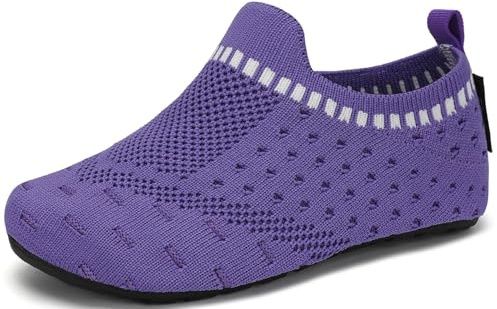 SAGUARO Barn tofflor flickor pojkar barfota skor lätta halkfria småbarn löparskor mjuka flexibla badskor, - lila - 34/35 EU