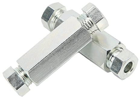 Conector De Tubo De Freno De 2 Piezas De 3/8 De Pulgada Kit De Reemplazo De Conector De Tuerca Roscada De Metal Cms Para ReparacióN De TuberíAs Automotrices