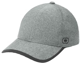 OGIO Unisex Flux Cap | Mesh Baseball Cap for Men & Women, Adjustable Running Hat for Golf, Summer & Hiking, Heather Gear Grey, OSFA