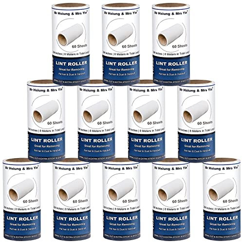 720 Sheets Lint Roller Refills (12 Pack) – Extra Sticky Refills for Lint Roller, Clothes & Pet Hair Removal, Dog Hair Remover, Lint Brush – Value Pack, Great Value for Money