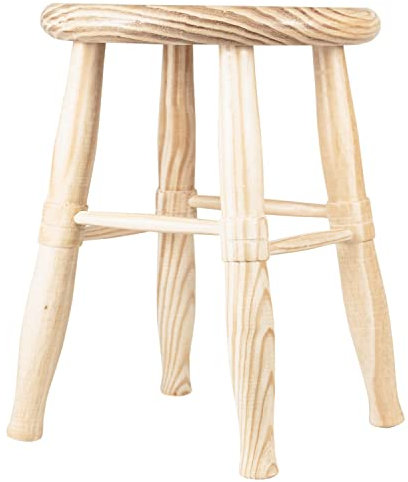 TIENDA EURASIA - Taburetes Redondos, Taburetes Altos Cocina, Bar, Taburetes con Reposapies, Taburete Bar, Taburete Madera, Diseño Nordico (ø23 x 30 cm)