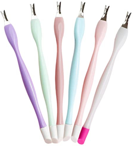 6 Stück NagelhautMesser Nagelhautentferner, Dual Ends Nagelhautgabel, Edelstahl Abgestorbene Haut Gabel, Cuticle Trimmer Pusher Remover, Nagel Werkzeug für Frauen Mädchen
