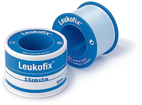 Saxomed Leukofix Fixierpflaster Rollenpflaster 2,5cm x 5m - 1 Rolle Pflaster Sensitiv Transparent von BSN Medical - hautfreundlich beschriftbar rückstandlose Entfernung