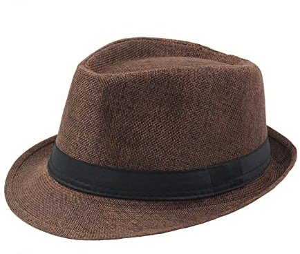 Chapeaux Fedora à Bord Court pour Hommes 1920 Gangster Chapeau de Style Vintage avec Bandes Noires 8 Couleur Unie Taille Unique