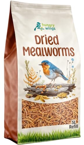 Premium Wild Bird Food 5L Refill, (5L Bag, Dried Mealworms)