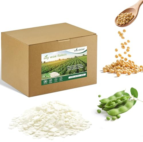 VALLYDOM 1.8KG Soy Wax for Candle Making: Premium Pure Soy Wax Flakes, Organic, No Additives, Long Burn Time, Perfect for Scented Candles, Tealights, Craft Candles, and More - Ideal for Candle Makers