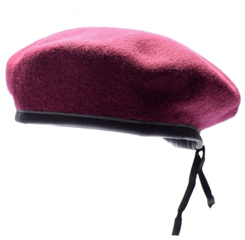 Gorra de lana auténtica del ejército alemán, borgoña, de calidad, granate, Talla única