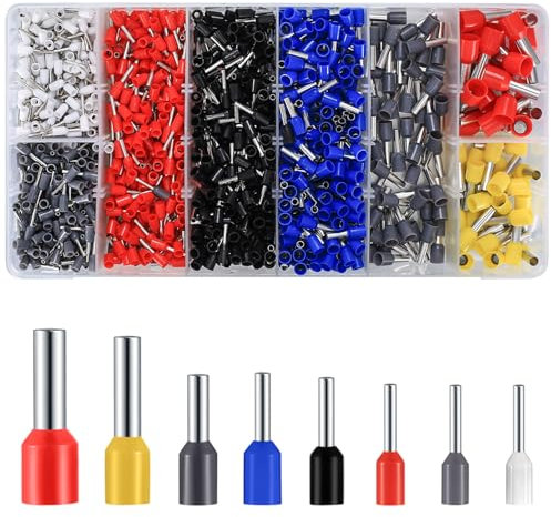 1200 Pièces Embouts de Câble, Cosses électriques, Bornes Sertir Isolées, Cosses à Sertir, Embouts de Câblage Pré Isolé, Câble de Cosses, Cosse Electrique, 0,5 à 10 mm²