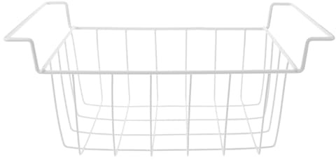 ULTECHNOVO Cesta para Congelador Horizontal 45x22x20 cm Organizador de Alambre Engrosado Rejilla Colgante de Almacenamiento para Arcón Congelador y Nevera Accesorios de Cocina y Comercio Blanco