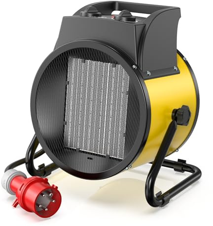 DAHTEC Stufetta Elettrica 5000W - Termoventilatore Basso Consumo - Radiatore Industriale - Ceramico Riscaldamento Rapido in 3 Secondi - Adatto per la casa, l'ufficio e il cantiere