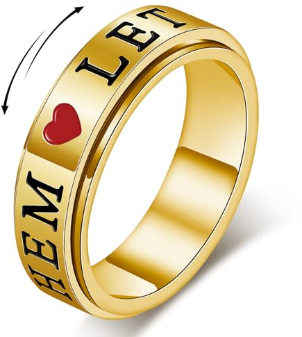 AmorArtSky Fidget Ring for Women - Let Them Spinner Ring