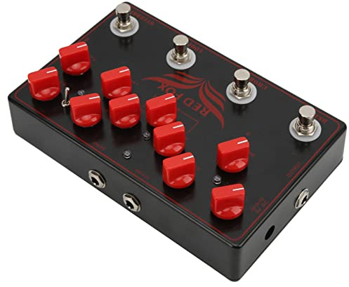 RiToEasysports Gitarrpedal, Synthesizer Effektpedal Multieffekter Delay + Chorus + Loop + Overdrive 4 i 1 Tillbehör för Elgitarr