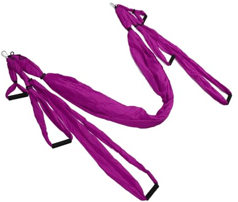 KIMISS Aerial Yoga Swing Set - Justerbar Yogahängmatta i Polyester Bomull för Förbättrad Förmåga och Styrka (Purpur)