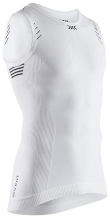 X-Bionic Herren Invent Singlet T Shirt, Arctic White/Opal Black, XL