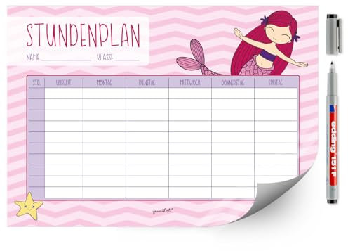 Meerjungfrau Stundenplan I DIN A4 selbstklebend I dv612