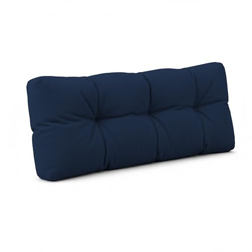 POKAR pallkudde - ryggdyna/ryggstöd 120x40cm med vacker vaddering, pallfyllning, pallfyllning, pallsoffa, för insida och utsida, utan pallar, mörkblå