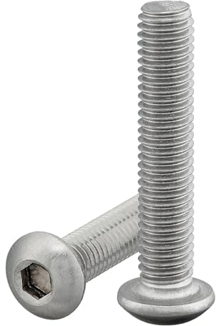 Vite a testa bombata con esagono incassato (ISK) conformi alla norma: ISO 7380-1 - Vite a testa cilindrica, semicircolare piana, in acciaio inox A2 V2A, filettatura completa (10 viti, M5 x 70 mm)