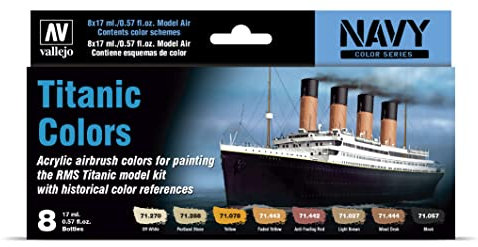 AV Vallejo Model Air Set Titanic Colours Set (x8), Model paints, VAL71646