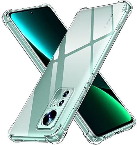 ivoler Genomskinligt silikonfodral för Xiaomi 12/Xiaomi 12X med stötsäkert skyddshörn, tunt mjukt transparent skyddshölje, flexibelt TPU transparent mobiltelefonfodral, reptåligt skyddsfodral