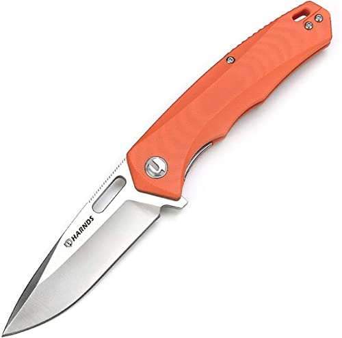 Harnds Castor Fällkniv med Aus-8 japanskt stålblad, G10-handtag med 3 färgalternativ, clip med 2 lägen, 123 g - CK6118 (Orange)