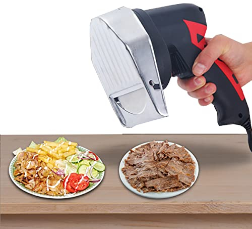 Cuchillo eléctrico Shawarma Doner Kebab Cortador de kebab inalámbrico comercial Cortador de carne Cortador de kebab turco de mano de acero inoxidable Cortador profesional con cuchillas para cortar Cor