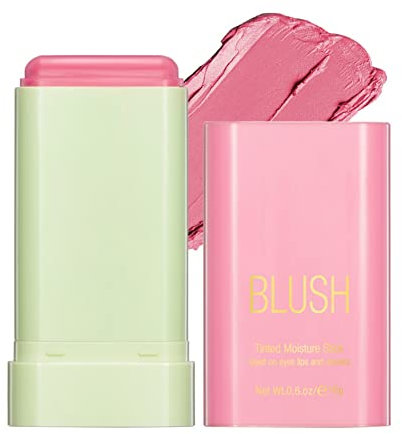 Maritown Multi-Use Makeup Blush Stick, 2-in-1 Cheek and Lip Tint Soft Cream Blush Stick, Waterproof Long-lasting Blendable Blush Stick for Cheeks and Lips (1# shy pink)