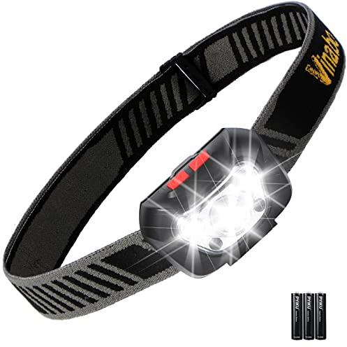 Vinabo Lampe frontale, puissante lampe frontale 6 modes, lampe frontale LED ultra puissante réglable à 30°, lampe torche LED de 500 lm pour lecture, cyclisme, course