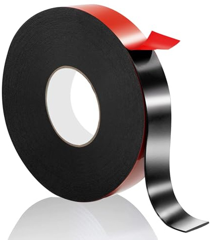 Taiyeestar Ruban adhésif double face extra fort - 10Mètres x 20mm - Ruban adhésif double face - Pour mur et rayures, voiture, bureau
