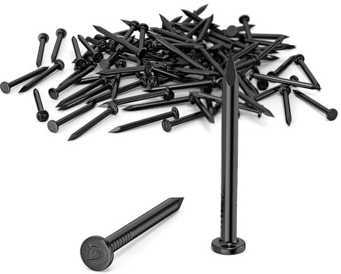 100 Chiodi da 40MM di Acciaio, Chiodi in Acciaio per uso su Cemento, Mattoni, Intonaco e Legno, Chiodi Zincati, per Lavori in Legno, Mattoni, uso Universale per Interni ed Esterni(Nero)