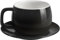 ionEgg Tasse à café en porcelaine avec soucoupe 270 ml, design minimaliste, parfaite pour latte, cappuccino et thé, noir
