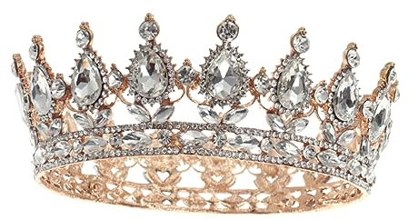 DEARMAMY Vintage Tiara Krone Für Frauen Geburtstag Glitzernde Braut Diadem Haarschmuck Ideal Für Hochzeiten Verlobungen Und Besondere Anlässe