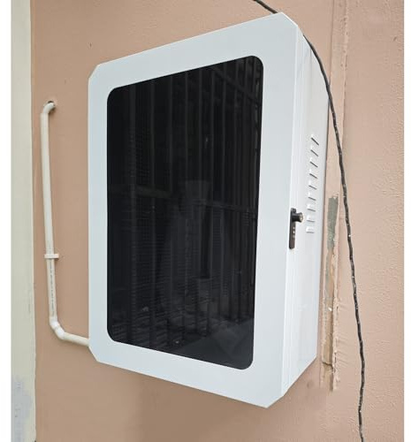 EXCLURA Poteau de Borne de Recharge Boîtier de Chargeur Mural Extérieur, Boîtier de Chargeur pour Véhicule Électrique Résistant aux Intempéries avec Serrure, Organiseur de Câbles(White)