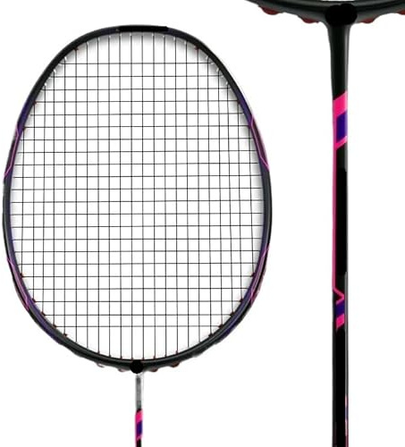 ZQINGQING Badminton Set Racchetta da Badminton Super Leggera 6U in Carbonio Pieno 72 g, for Adulti, Uomo e Donna(B 2pcs)