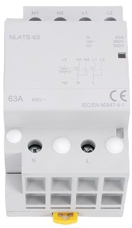Cocoarm Commutateur de Transfert Automatique à Double Alimentation, PC Ignifuge, Commutation Rapide, Conception Compacte, Essentiel pour les Systèmes d'Alimentation de Secours