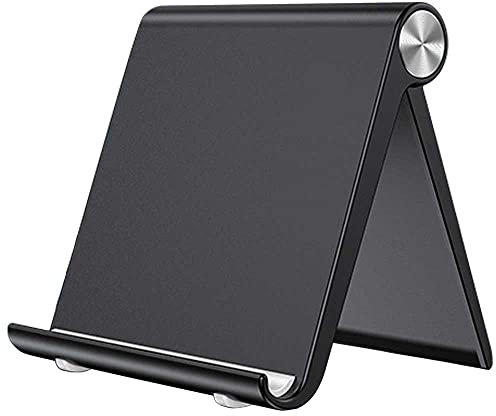 VOVIGGOL Handyständer für Tisch, Verstellbarer Handy Halterung Schreibtisch, Faltbare Handy Ständer Handyhalter Tablet Ständer für iPhone iPad Tablet 4-7,9 Zoll Smartphones (Schwarz)