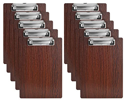 10 Stück klemmbrett Holz A5 Dunkelbraun Zwischenablage Schreibbrett Holz Clipboard für Krankenhaus, Schule, Zuhause, Büro