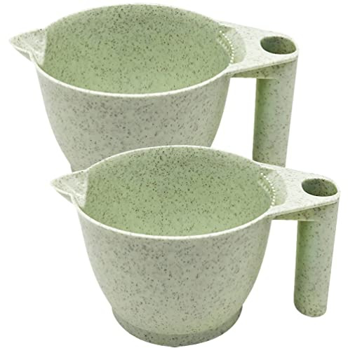 Beaupretty Hair Dye Mixing Bowl with Handle 2-Pack Portable Color Bowls for Salon and Home Use Ergonomic Grip Easy Clean 6.69X3.54X3.14 Inch