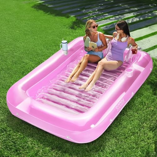Sloosh Chaise Longue gonflable pour bronzage XL, 85 x 57/2,1 * 1,4 m Baignoire de bronzage Extra Large pour adultes, Lit gonflable, flotteur de Salon en Radeau
