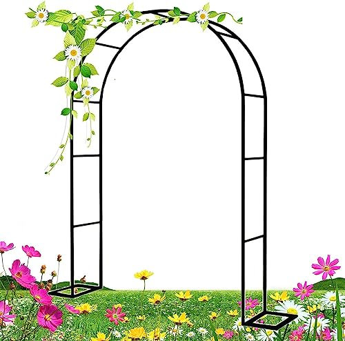 Arche Jardin pour Rosiers Plantes Grimpantes, Metal Arceau à Rosiers, Arche de Rosiers Vigne Mariage, Pergola Tonnelle de Jardin, Intérieur Extérieur Décoration de Fête,280x220x40CM