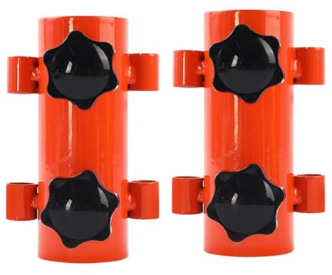 Gokoti 2-Piece Set of Awning Pole Fixed Tube Adjustable Outdoor Camping Tent Windproof Orange Color
