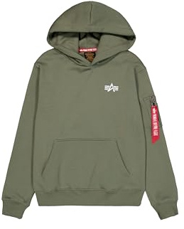 Alpha Industries Signature BP Hoody da Uomo Sage-Green L
