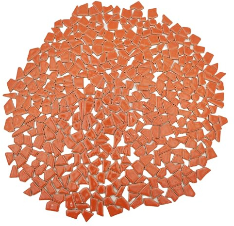 500 g di tessere per mosaico in ceramica irregolari, pietre per mosaico piccole da 0,5-2 cm per fai da te, hobby artistici, decorazione murale domestica (Mandarino)
