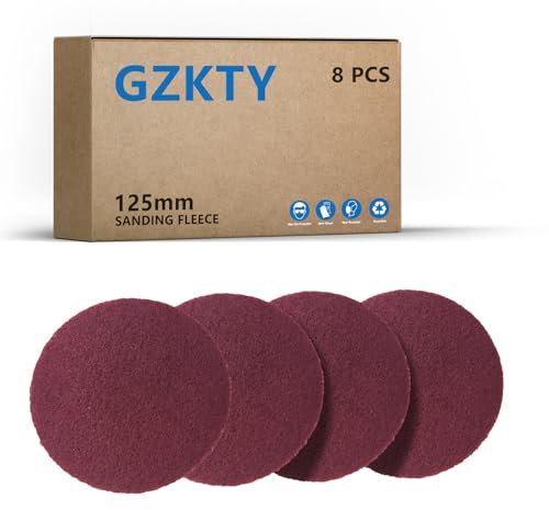 GZKTY Tampon à Récurer 125mm, 8 Pièces Pad Polissage, Eponge Abrasive, Grain P150-180, pour Vaisselle, Évier, Cuisine, Salle De Bains Et Grilles en Métal, etc.