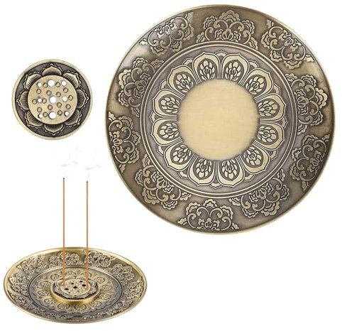 Räucherstäbchen Halter, Messing Lotus Für Yoga Teehaus, Ash Catcher, Weihrauchbrenner, Stick Räuchergefäß Mit 9-Loch-Buchse, Für Salons/Teestuben