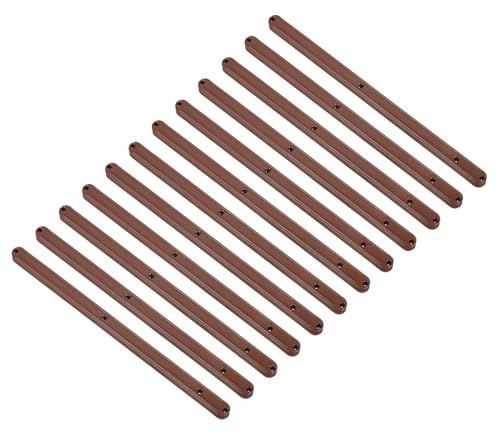 QUARKZMAN Guías para Cajones, 12 Piezas 300mm - Raíles de Plástico para Cajones, Guías Ranuradas Montadas en el Lateral para Cajones de Armarios Mesitas de Noche Armarios (Marrón)