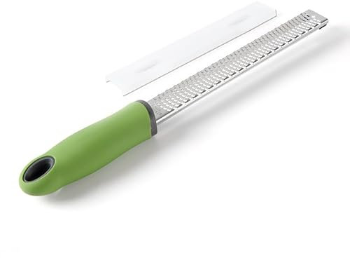 RQzaufania Grattugia Formaggio e Zester di limone, Gadget da Cucina per Grattugiare Finemente Aglio, Zenzero, Parmigiano, Lama in Acciaio Inossidabile e Copertura Sicurezza (Verde)